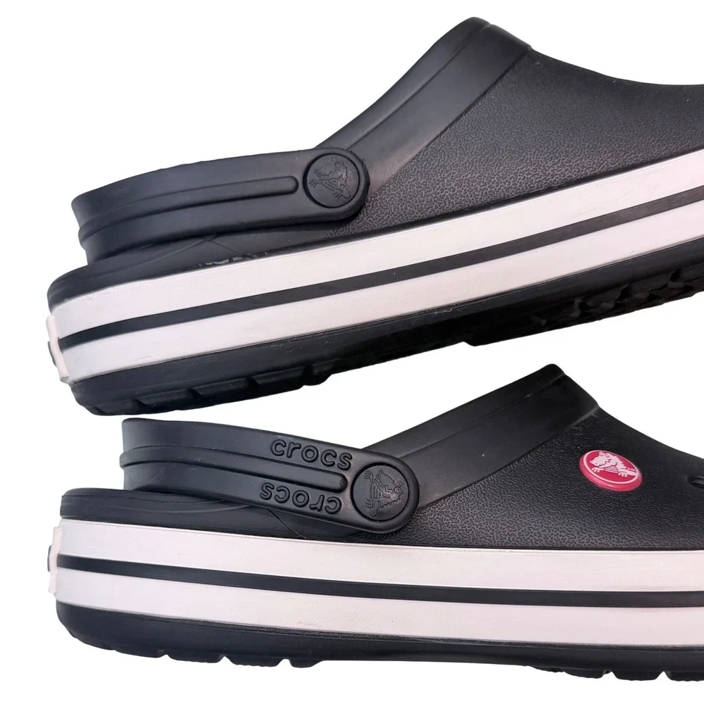 Crocs Crocband Clog Black White Platform Sandals Men 8 Women 10 11016-001